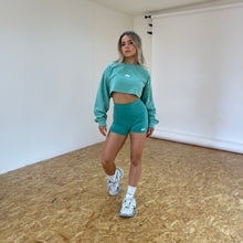 Load image into Gallery viewer, Dirty mint cropped sweatshirt
